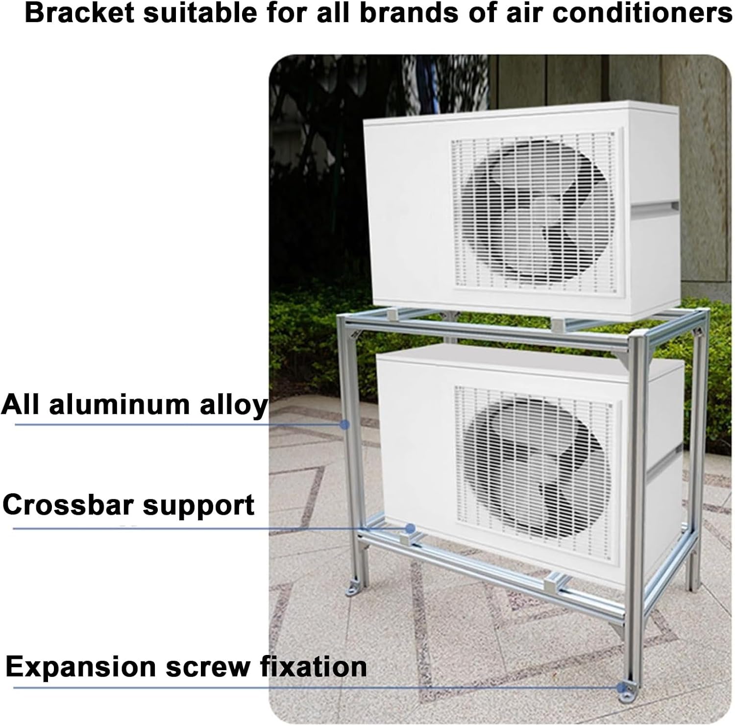 Heavy Duty Ground Stand for Mini Split Air Conditioners, Ductless Heat Pump Bracket for 9,000-18,000 BTU, Condenser Support (90x40x150cm)