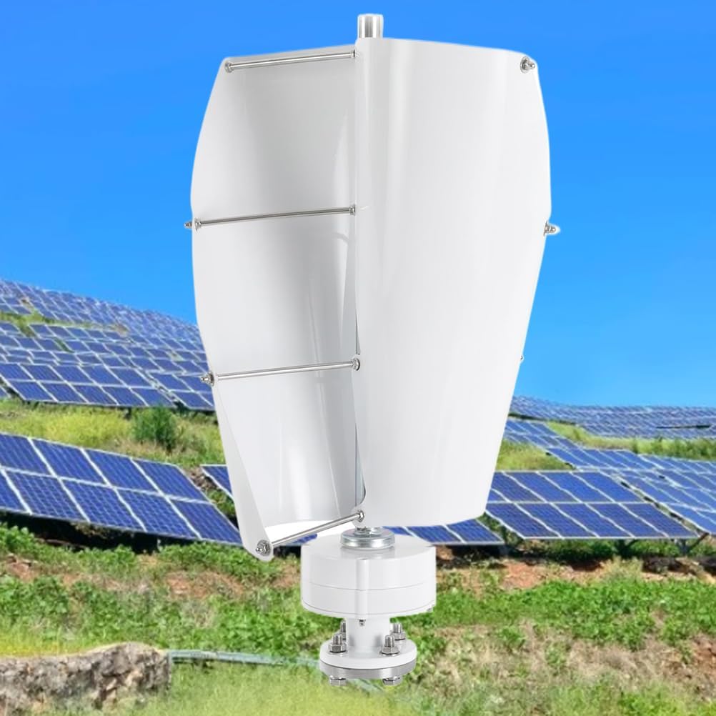 48V,5000W Vertical 2 Blade Spiral Wind Turbine Generator 12V 24V 48V Free Energy Power Windmill No Noise Solar Kit for Marine, Boat, Farm (12V)