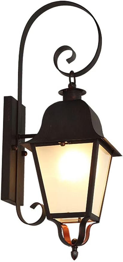 LED Indoor Wall Light, Retro Industrial Outdoor Wall Mount Light Curved Shape Creativity Wall Light Frosted Glass lampshade Wall Lamp for Exterior Courtyard Front Doors Exterior Wall Sconce Light