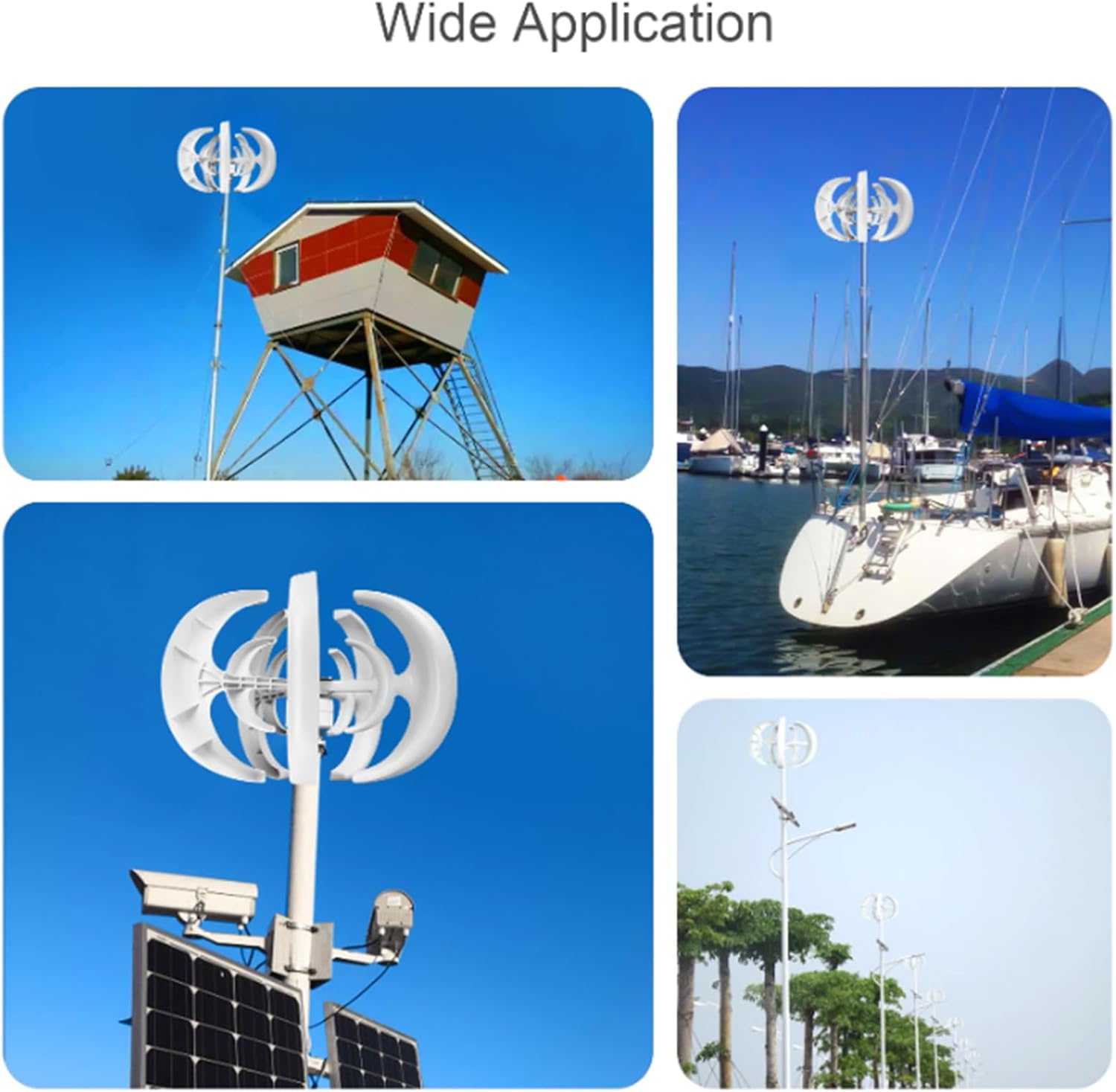 3000W Vertical Permanent Magnet Wind Turbine W/Controller 12V 24V 48V White 5 Blades Wind Turbine Generator Kit for Wind and Solar Power Generation(White)