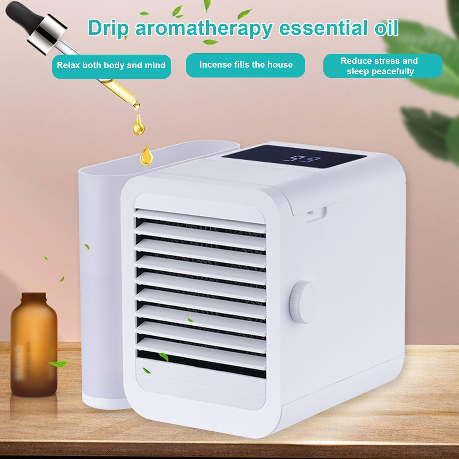 Portable Air Conditioner, Evaporative Mini Air Cooler with 1000ml Water Box, 3 in 1 AC Unit for Home & Garage, USB Powered, Sleep Mode