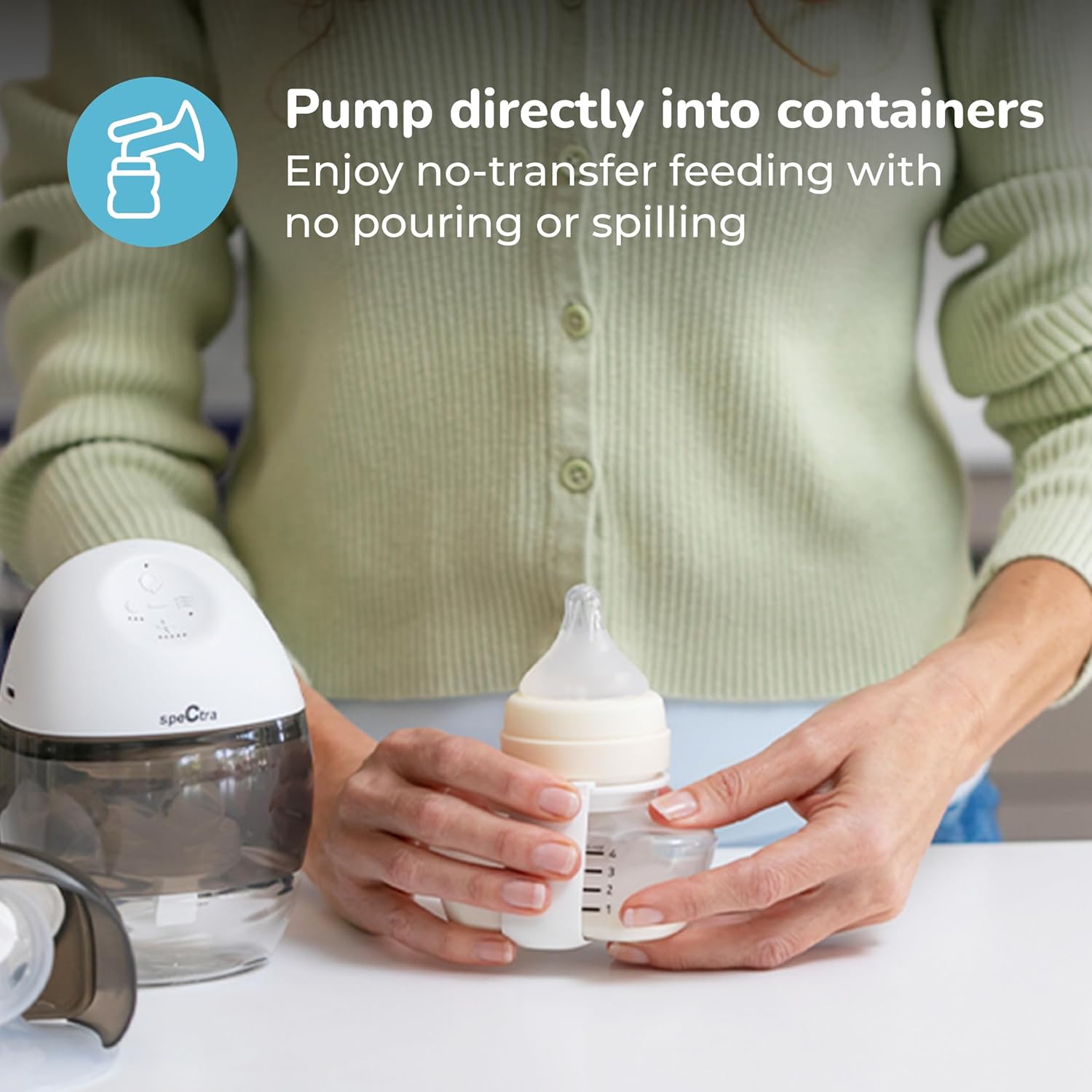 Spectra Baby Spectra Premier Wearable Breast Pump - Hands-Free Portable Breast Pump - Wireless - Comes with 24mm Flanges, Milk Container, 160mL Bottle & Other Accessories