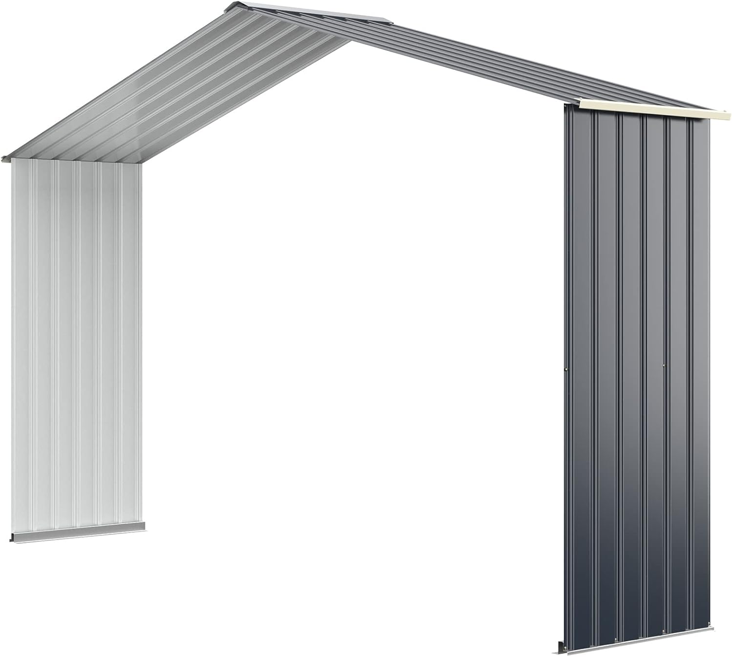 Goplus Storage Shed Extension Kit for 11 ft Sheds, Color Coated Steel Outdoor Building Storage Space Increase for Garden Backyard Farm (11'X2.1')