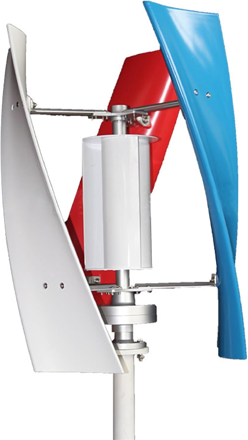 Vertical Wind Generator Kit 100W for Home/Camping - No Noise 3 Blades Turbine with MPPT Controller for 12V/24V/48V