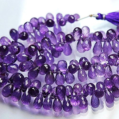 13 inch natural beads strand of 10mm faceted teardrop african amethyst gemstone briolletes beads for DIY jewelry - necklace, bracelet, earring, ring.