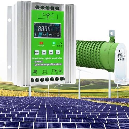 15000W Hybrid Charge Controller for Wind & Solar - Intelligent Digital Control with LCD Display (12V/24V/48V - 800W Wind + 1000W Solar) - Efficient Renewable Energy Solutions