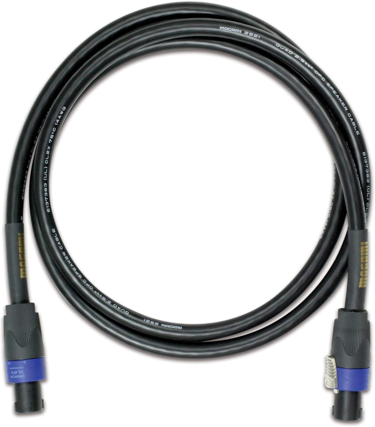 Mogami GOLD SPEAKER SO-06 Amplifier-to-Cabinet Speaker Cable, Neutrik speakON Male Plugs, 4-Pole, Gold Contacts, Straight Connectors, 6 Foot