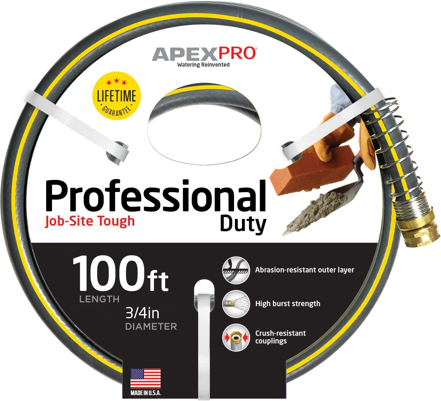 Apex 988VR-100 Garden Hose, 3/4-Inch by 100-Feet, Gray