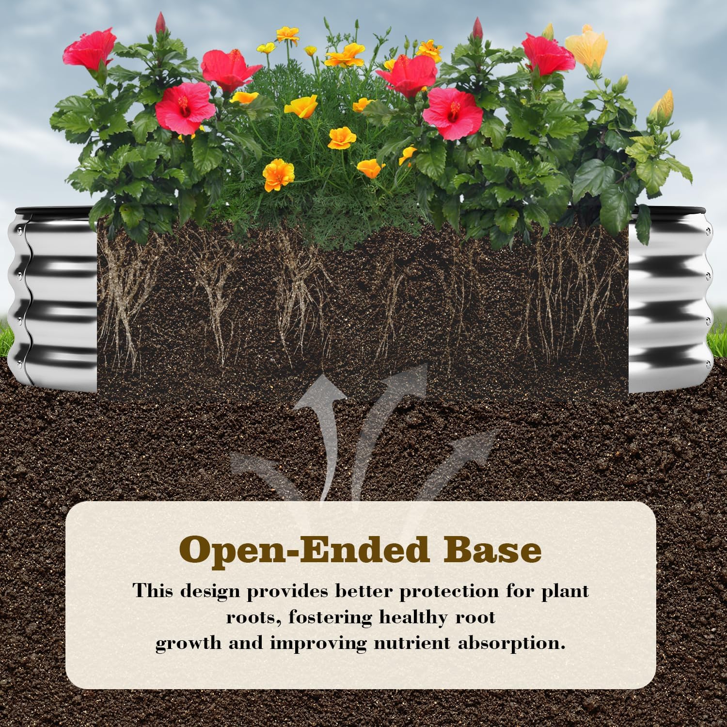 Galvanized Metal Planter Raised Garden Bed Kit for Gardening Outdoor，6x3x2ft Planter Grow Garden Box Raised Flower Bed，Long Vegetable Clearance Herb Raised Garden Beds for Container Gardening