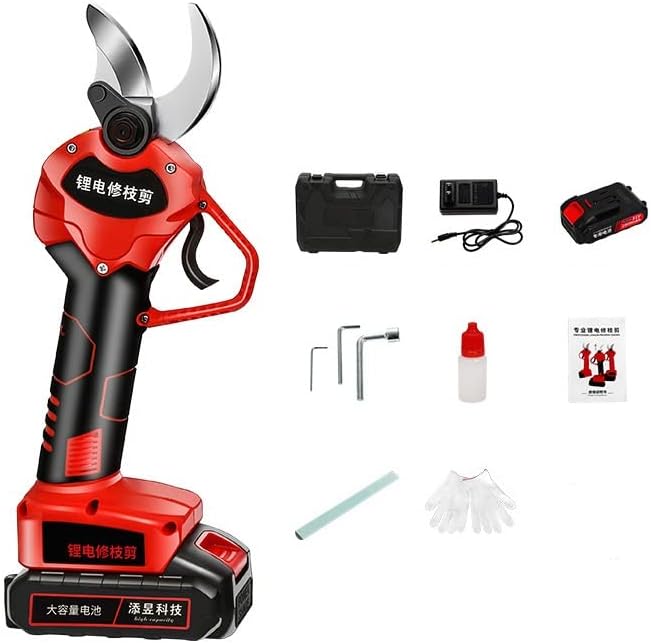 Electric Pruning Shears Scissors Professional Cordless Electric Pruner Secateurs with Backup Rechargeable Lithium Battery Powered Compliant Tree Branch Pruner 30mm (1.2 Inch) Cutting Diameter