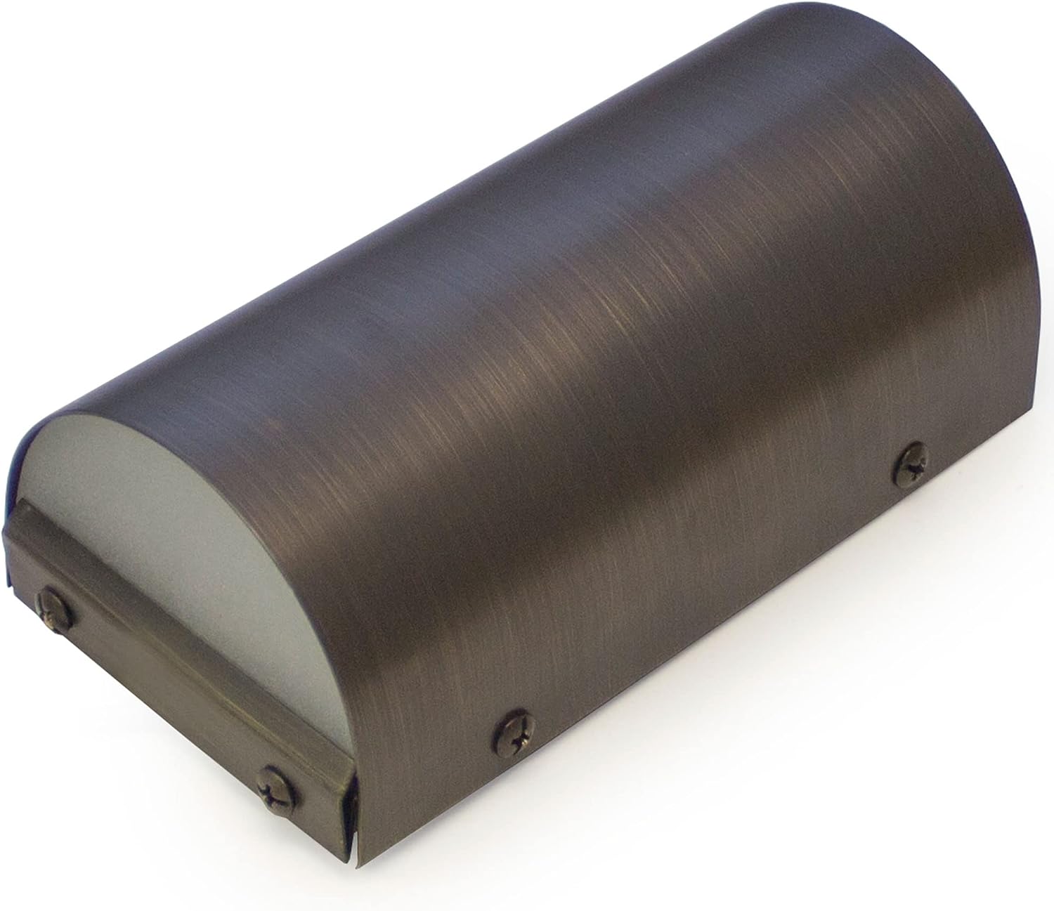 Light to Form® | Luxury Brass Low-Voltage Landscape Lighting | Deck II Fixture | 12V AC Input | 2700K Warm White LED | GU5.3 Socket | 3W | Antique Brass Finish | Frosted Lens | Outdoor Rated