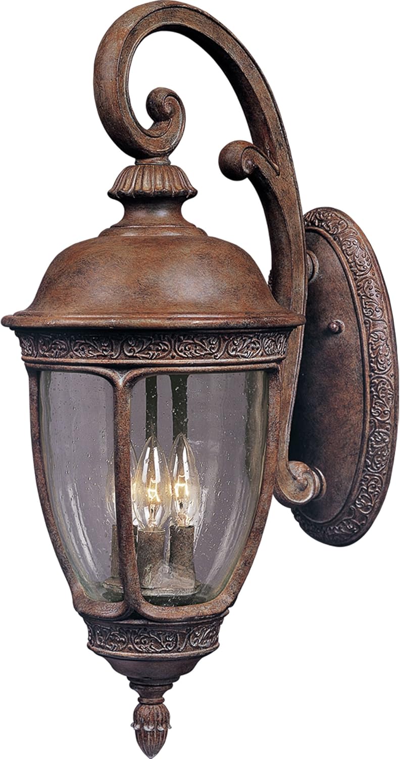 Maxim Knob Hill Dc 3 Light Outdoor Wall Lantern with Sienna Finish