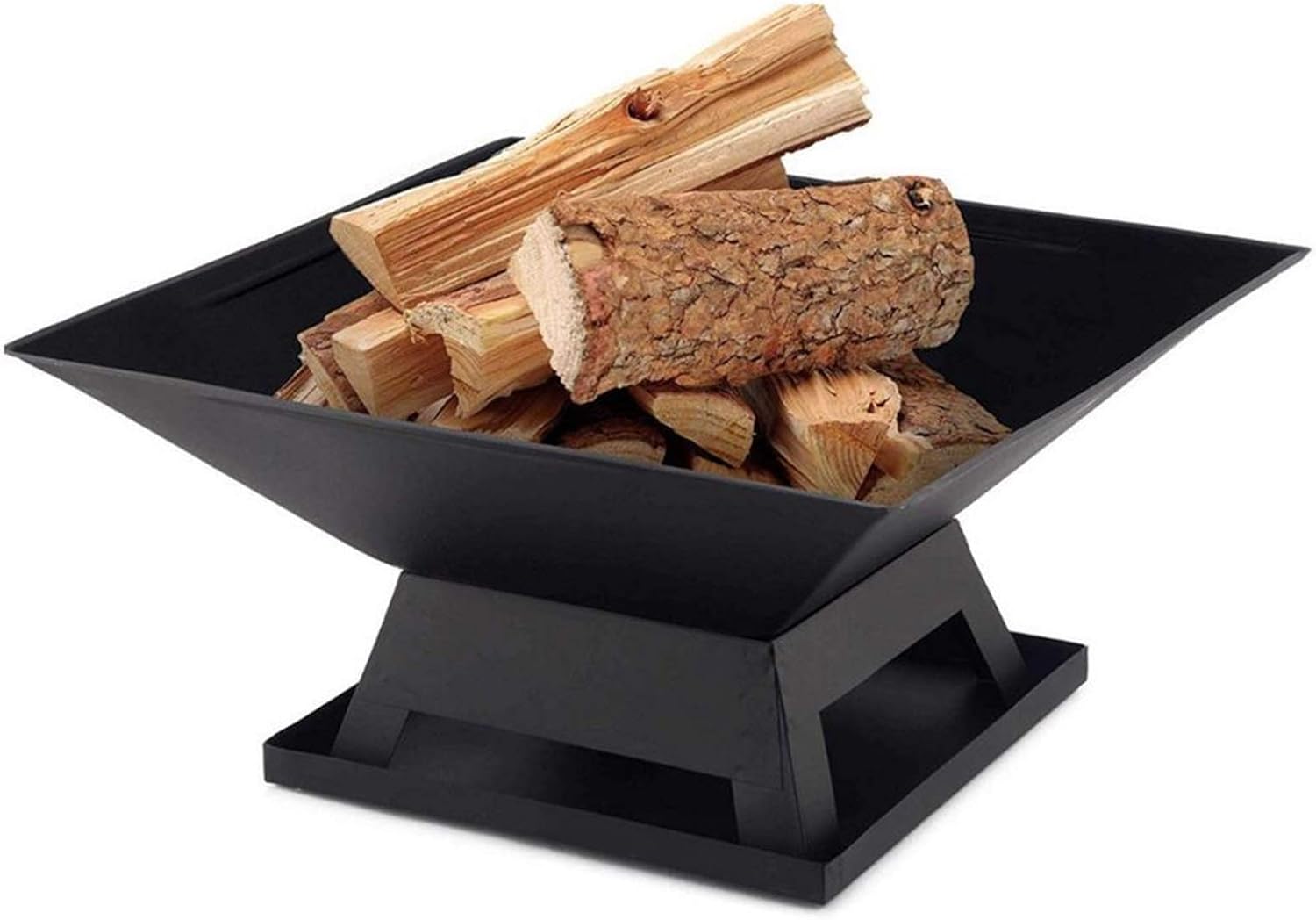 Stainless Steel Outdoor Fire Pit BBQ Grill Firepit Garden Portable Barbecue Patio Table Charcoal Square Heating Stove Courtyard