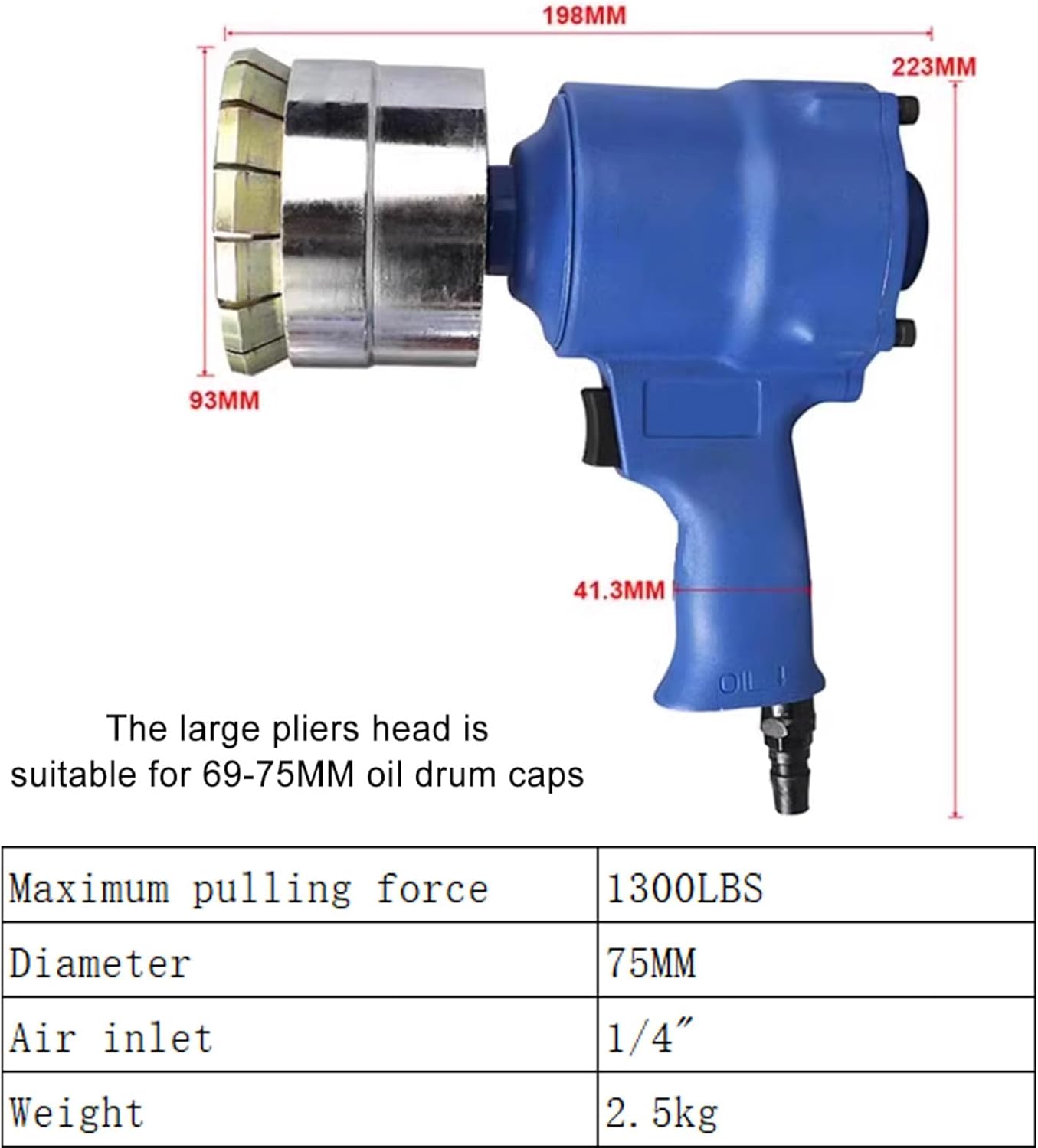 Heavy Duty Pneumatic Oil Barrel Crimper Sealer - 35/70mm Manual Metal Drum Cap Sealing Tool for 200L Oil Drums - Efficient Pressure Closure Crimping Machine for Industrial Use