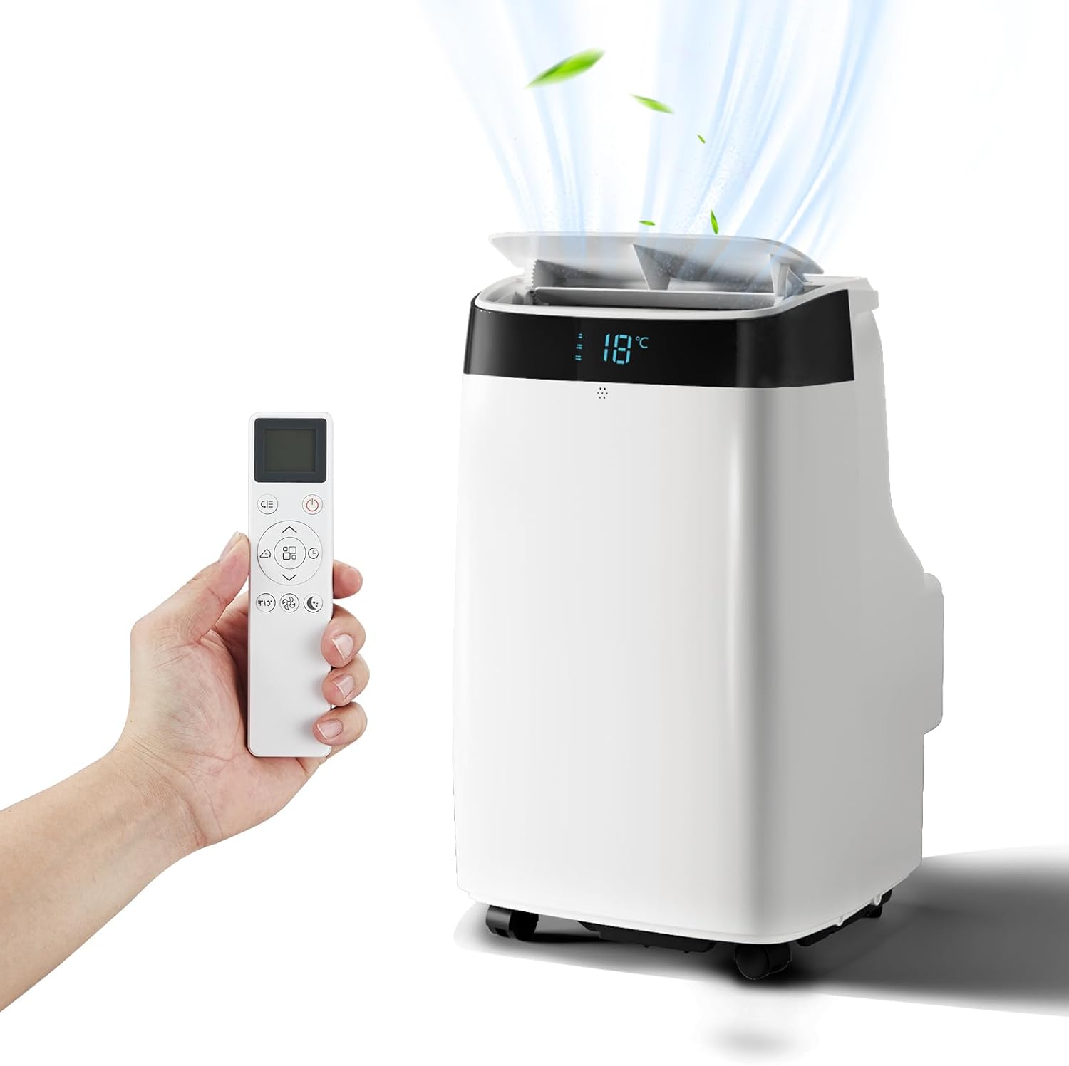 10000Btu Portable Air Conditioner up to 450 Sq. Ft, Built-in Dehumidifier, Fan, Energy Saving Sleep Modes, AC Unit with Window Exhaust Kit & Remote Control Portable AC for Rooms