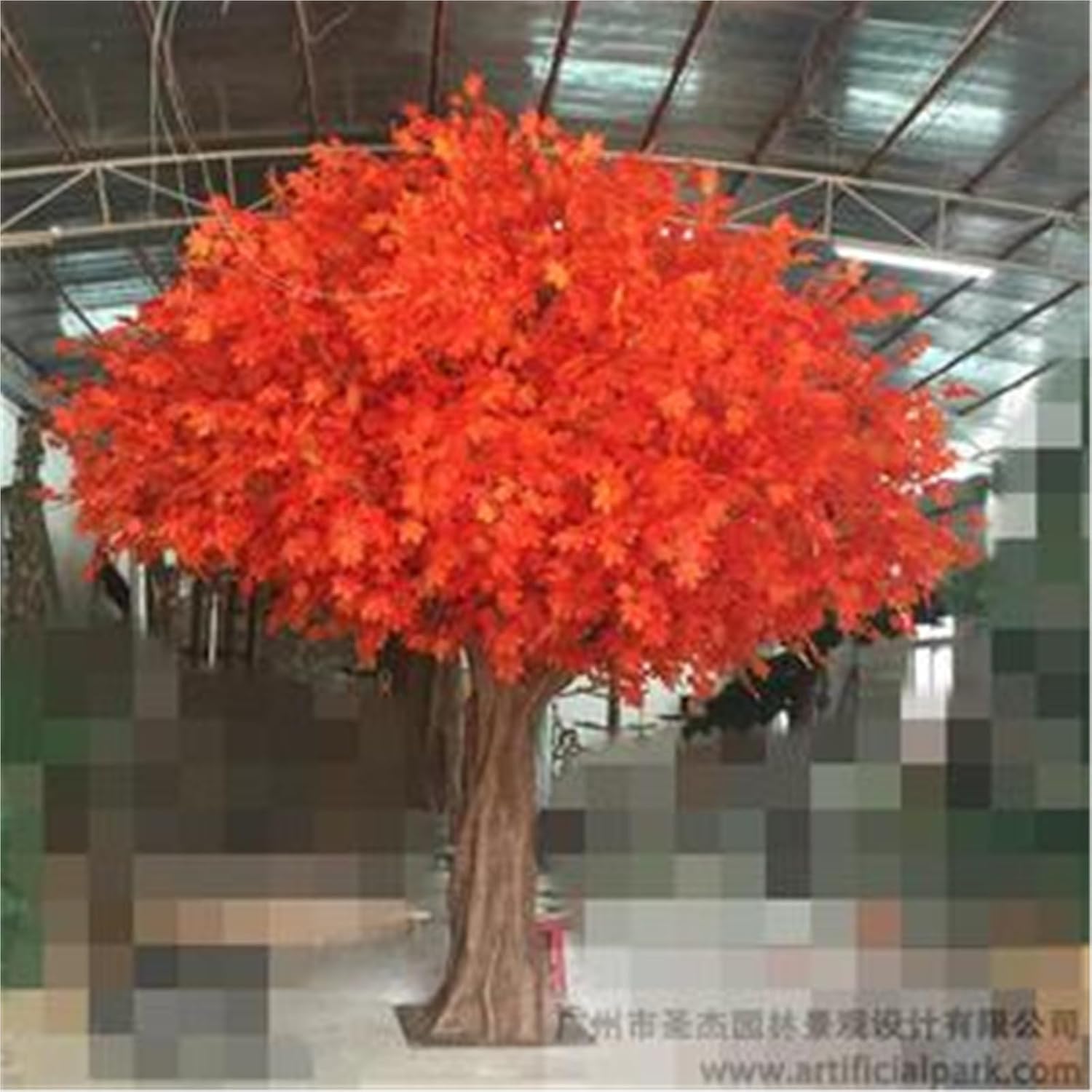 Artificial Red Maple Plant - Realistic Faux Maple Tree with UV Protection for Indoor/Outdoor Home, Office(10ft)