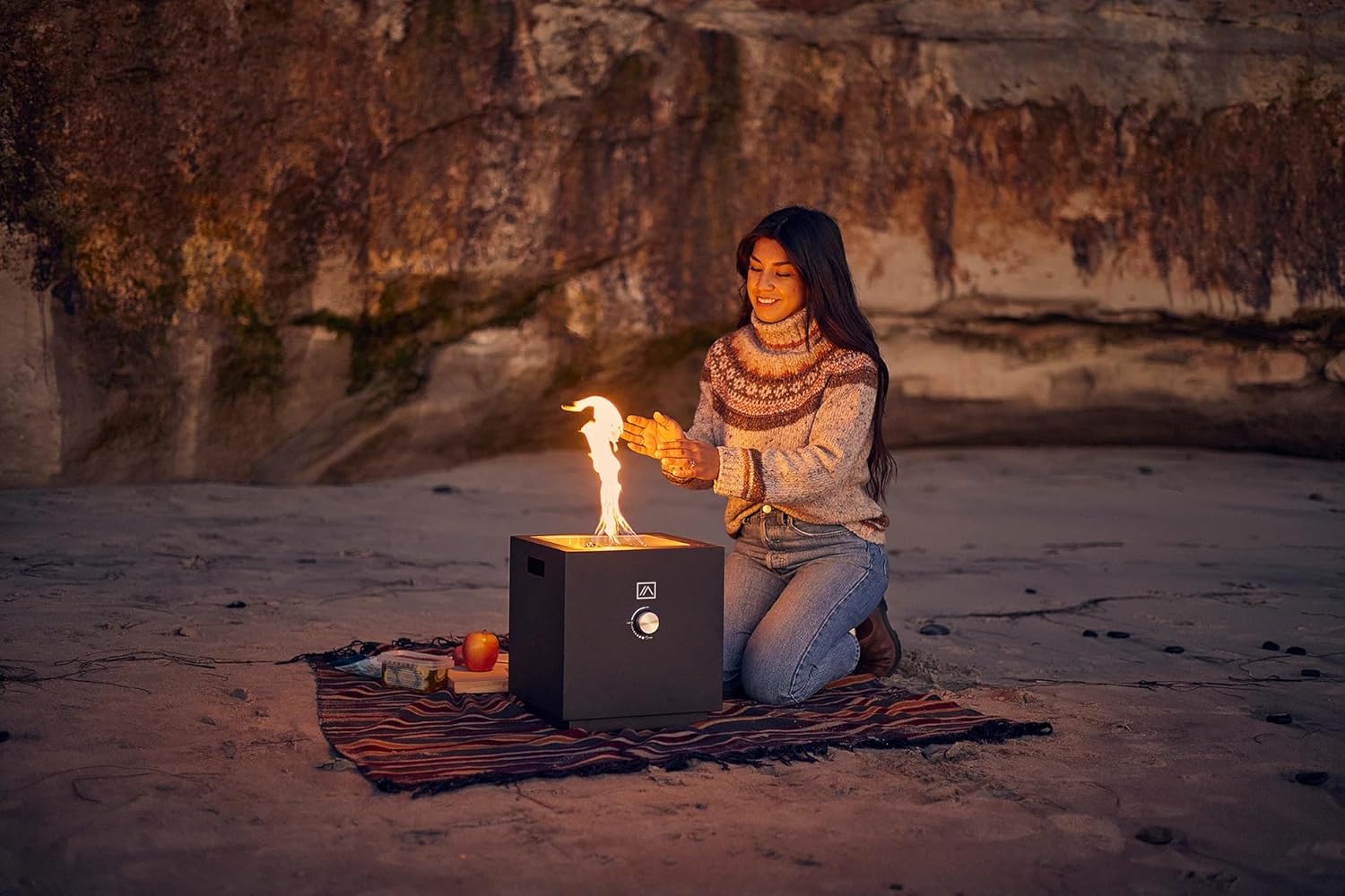 Ukiah Qube 12.5 in. W Steel Outdoor Square Propane Fire Pit