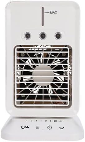 Miniature Desktop Humidifying Air Conditioner Fan Usb Rechargeable 300ML Water Tank Cooling Fan with Night Light (B)