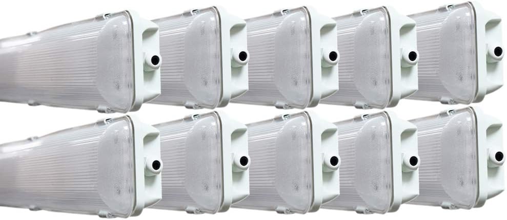 Orilis 4 FT 4500K 72W LED Vapor Tight Lights | Commercial Indoor/Outdoor Hardwired IP65 Waterproof Fixtures | 8000 Lumens | Detachable LED Strips (10-Pack)