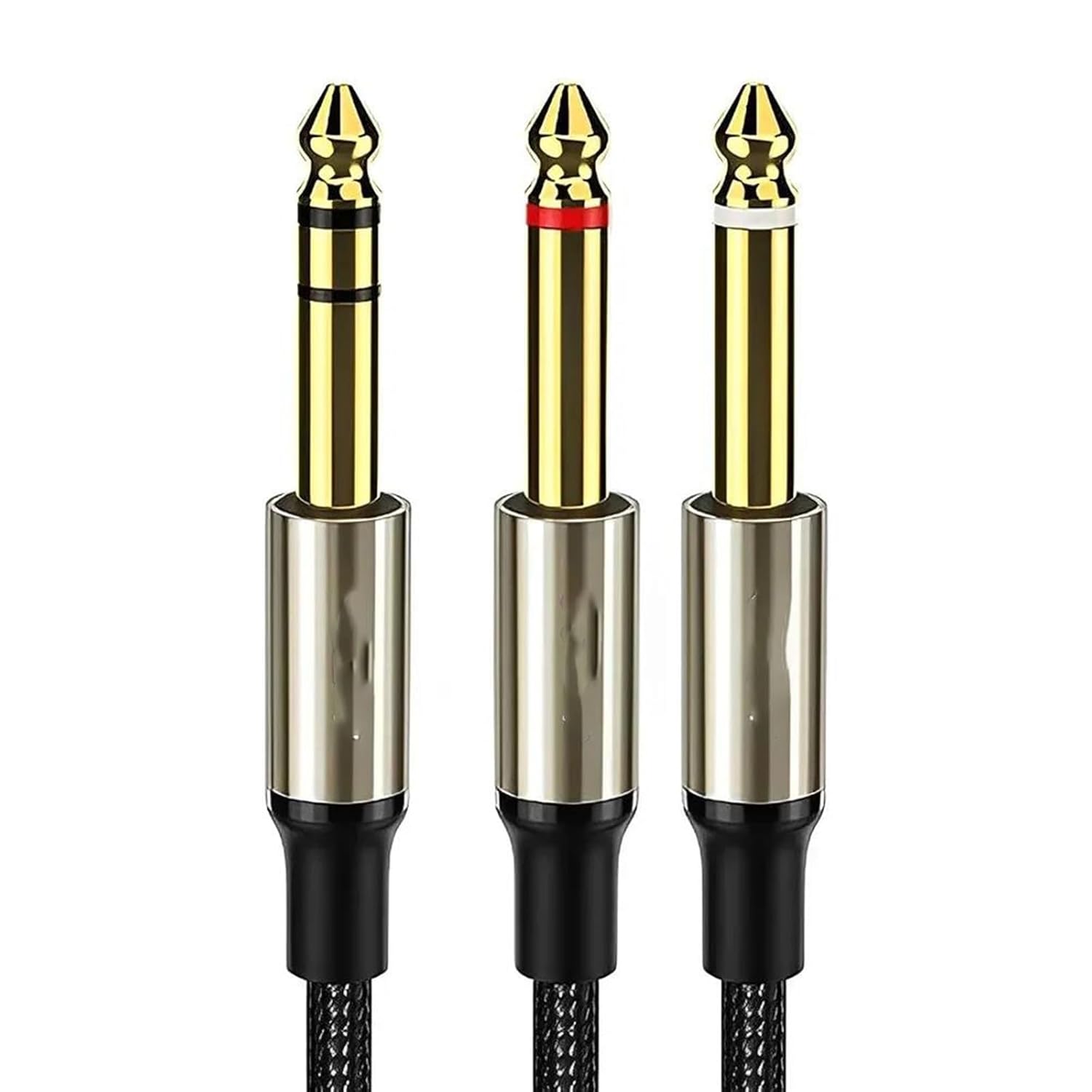 Pro Audio Cable 6.35mm TRS Cable 1/4 Inch TRS Male to Dual 1/4 Inch Male Stereo Y Splitter Cord for Speaker Mixer Amp Guitar(Pack of 3,2m)