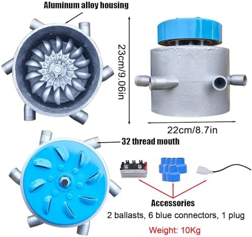 3KW Portable Hydroelectric Generator, 110V-230V Water Turbine with 6 Nozzles, Off-Grid Power Solution for Home Energy, Waterproof Aluminum Alloy, Pure Copper Coil