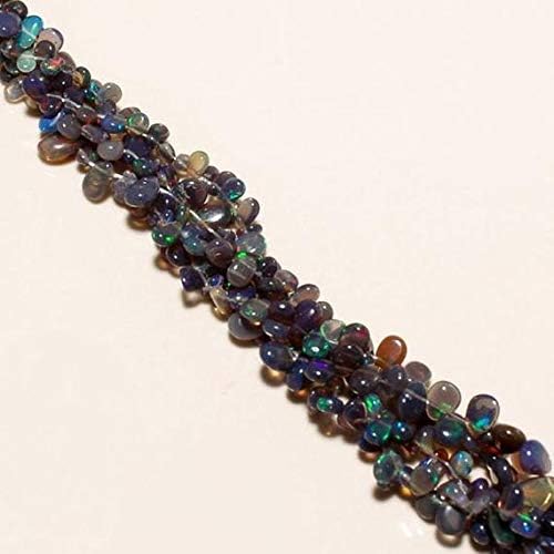 natural black ethiopian welo opal 4x6mm beads beads 14 inch, etiopian opal beads