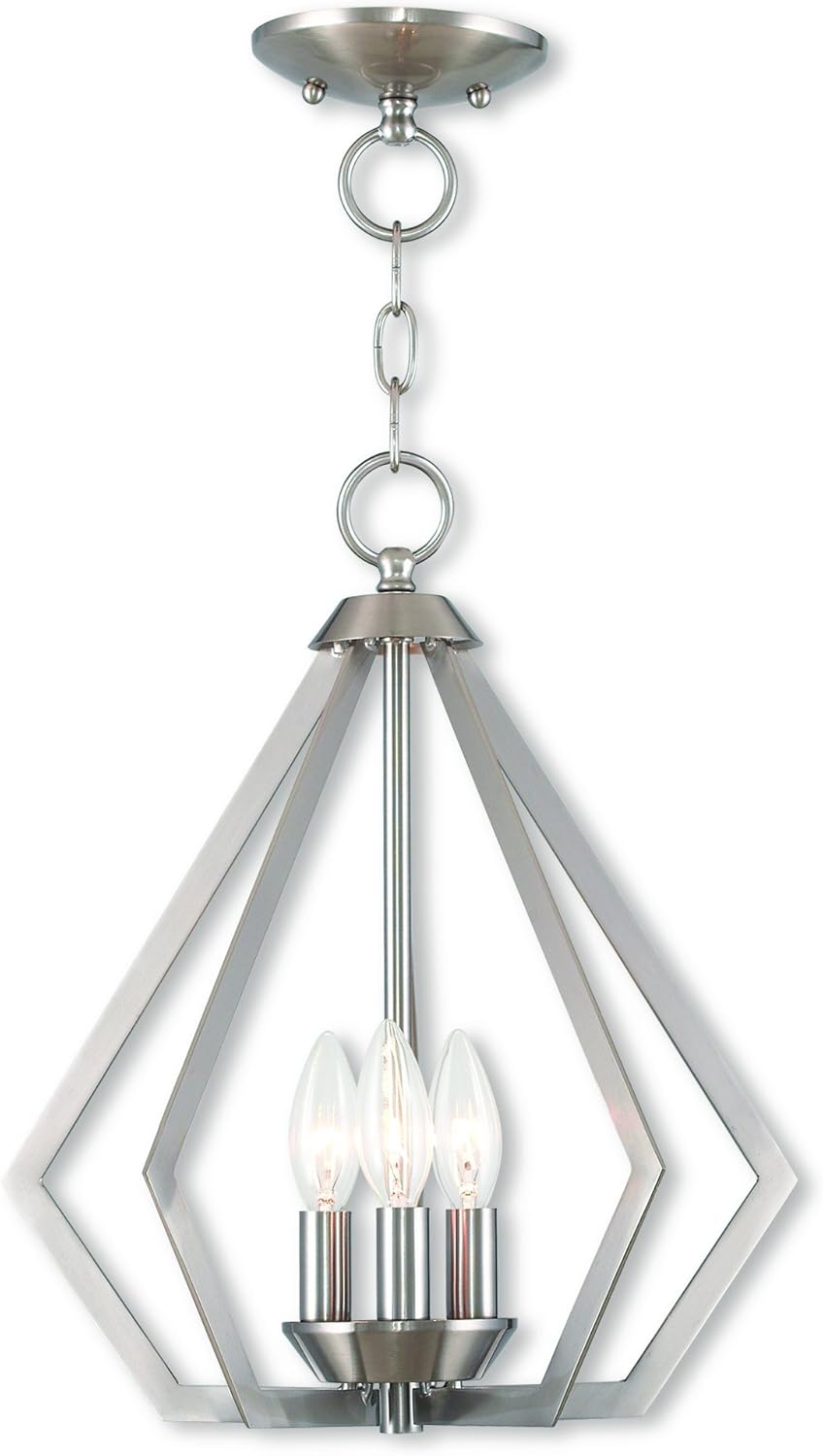 Livex Lighting 40923-91 Prism 3 Light BN Mini Chandelier/Ceiling Mount, 14