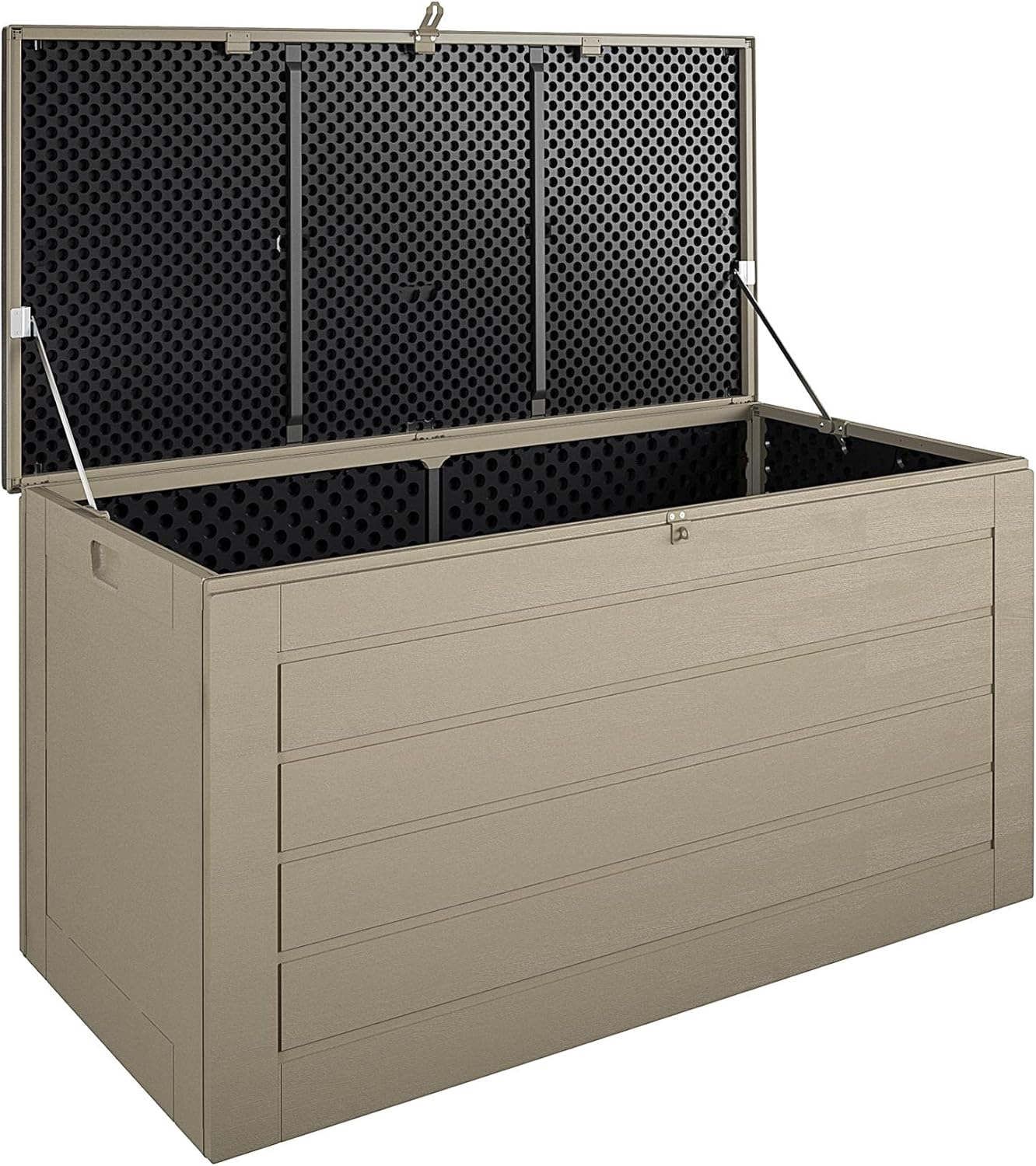 Cosco Outdoor Living 180 Gallon Patio Storage Box, Extra Large, Lockable Lid, Weather-Resistant, Tan/Brown