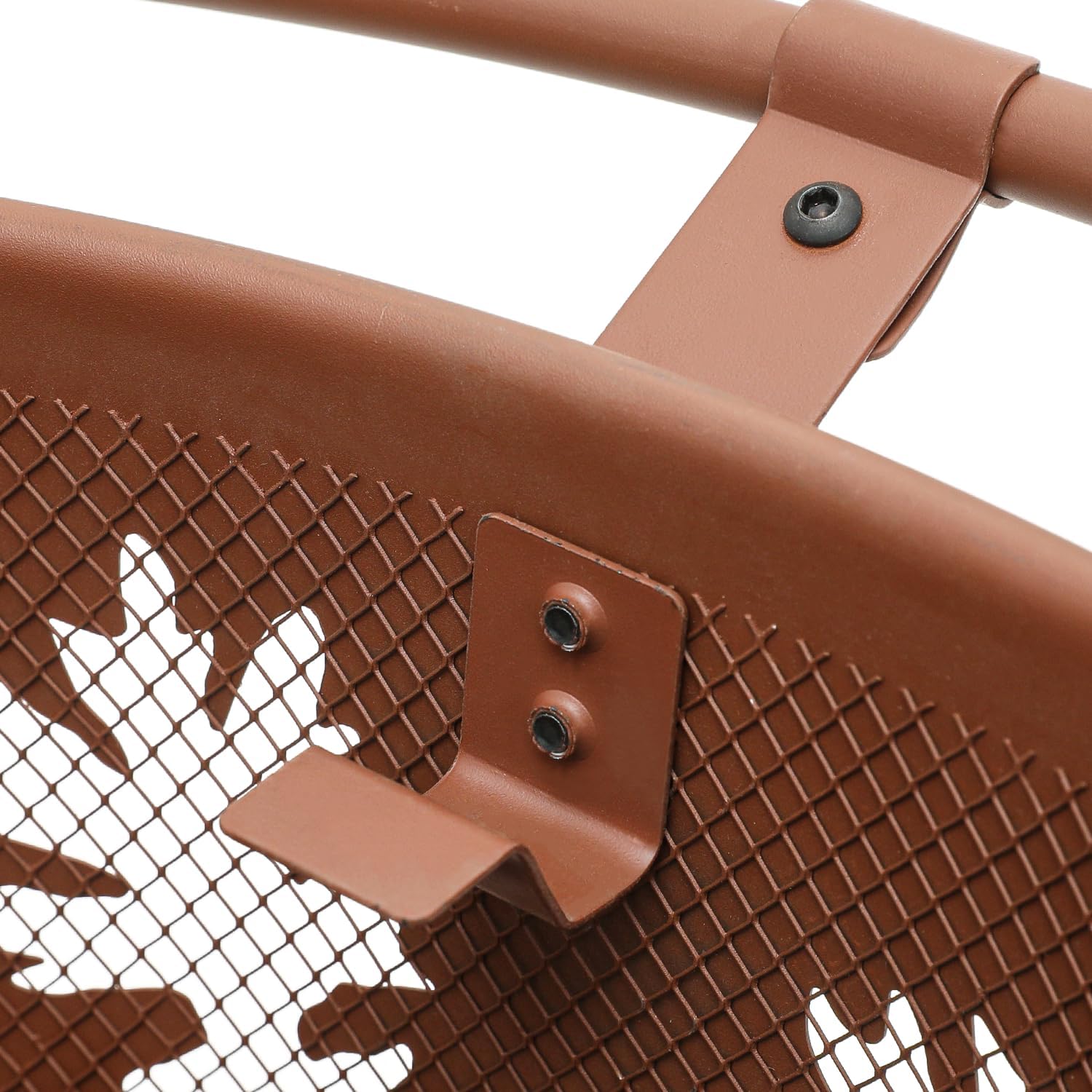 Magshion 32 Inch Fire Pit, Round Wood Burning Outdoor Firepit with Mesh Cover, Fire Poker, Grate, Maple Leaf Cutout Design, for Backyard Bonfire Picnic Party