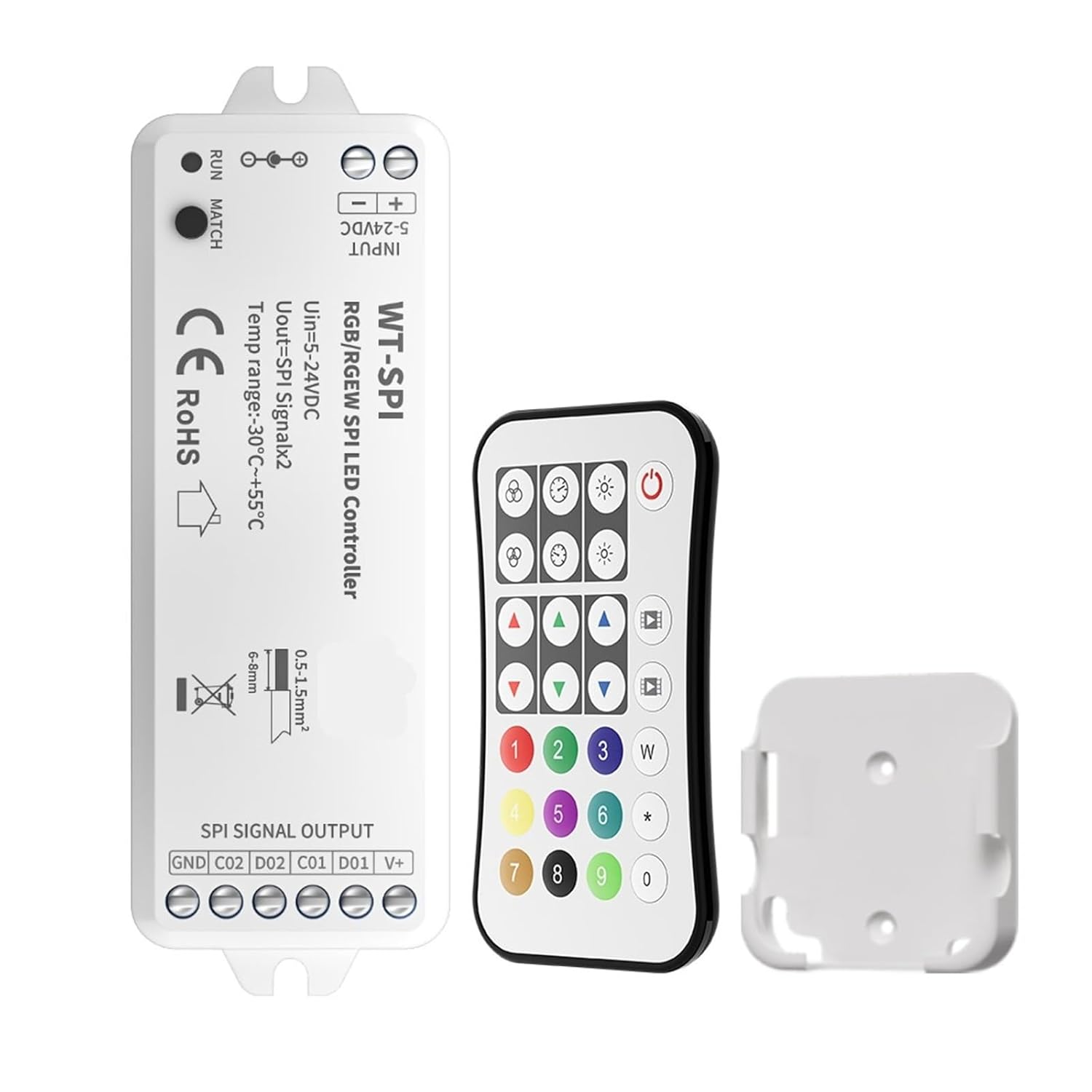 SPI Pixel LED Controller for WS2811 WS2812B WS2815 RGB SK6812 WS2814 RGBW 5-24V(WT SPI and R9)