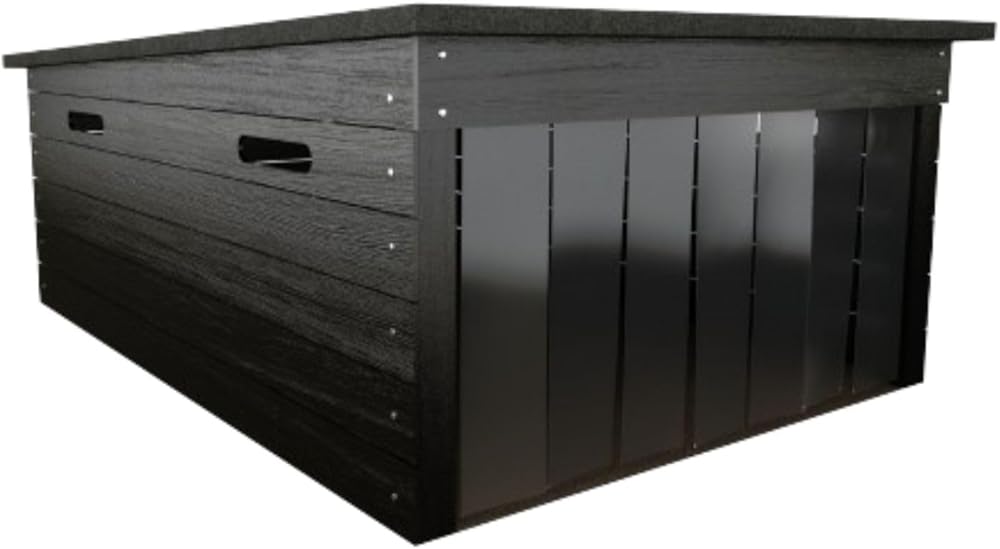 The Cube Medium Robotic Mower Shed, 37x26x18in, Weatherproof Garage with Removable Curtains for Husqvarna Automower, Gardena, and More (Black)