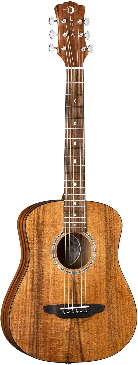 Luna Safari Koa Supreme Acoustic/Electric Guitar with Gigbag, Natural