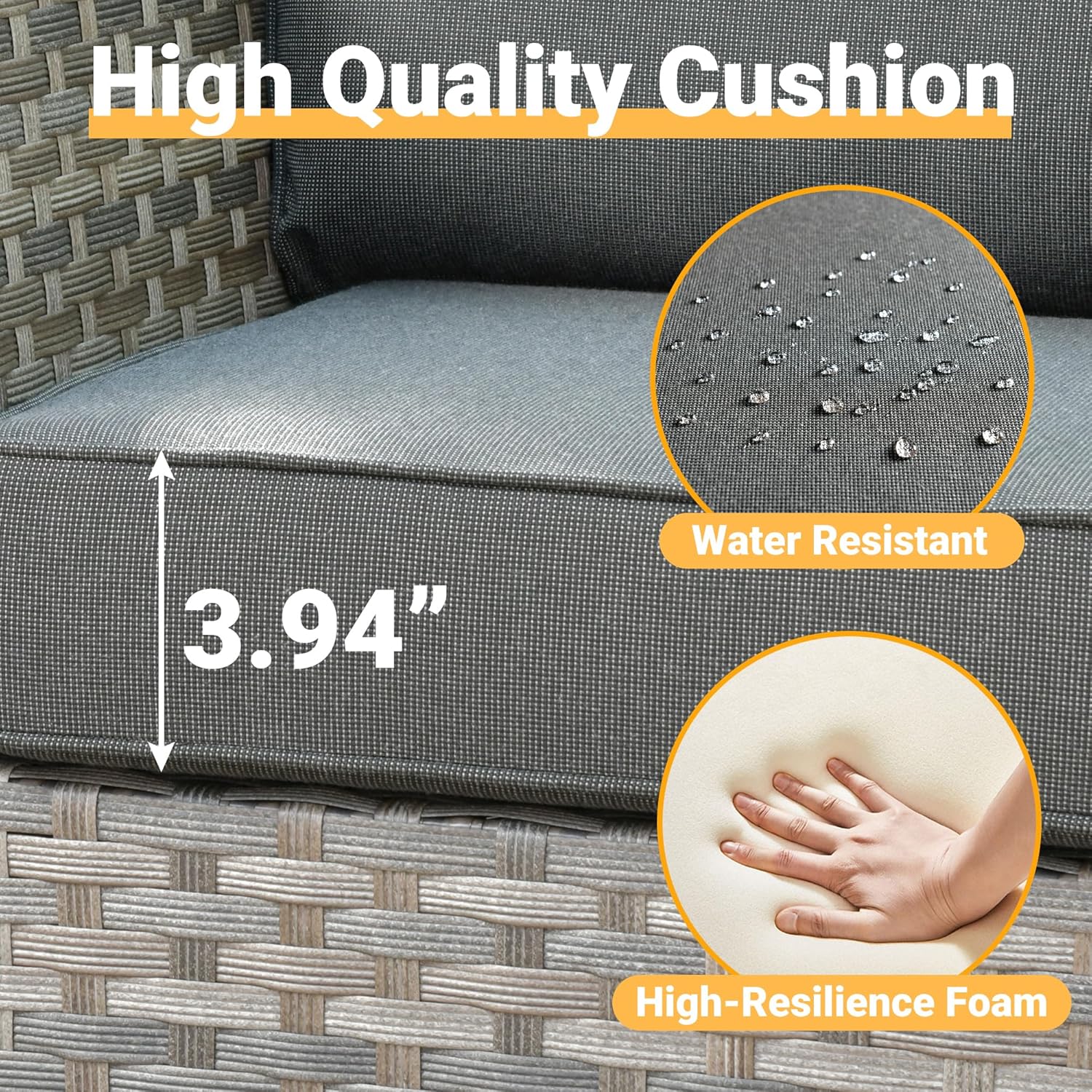 16 Pieces Patio Furniture Conversation Set with 42