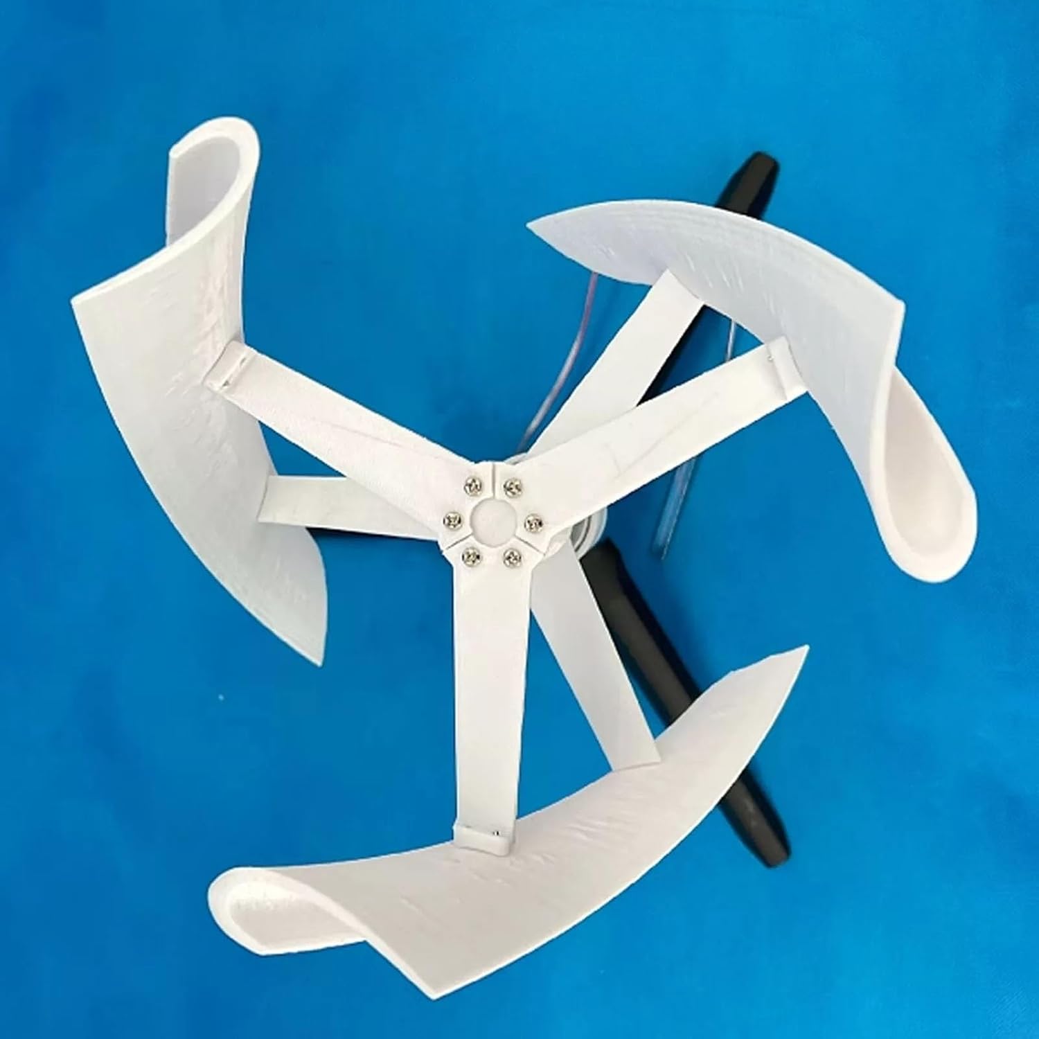 3D Printed PAL Micro Vertical Axis Wind Turbine – 25W Brushless DC Generator 3-Blade Design, PAL Material, Wind-Solar Hybrid, Easy Installation, Compact Size, UV Resistant