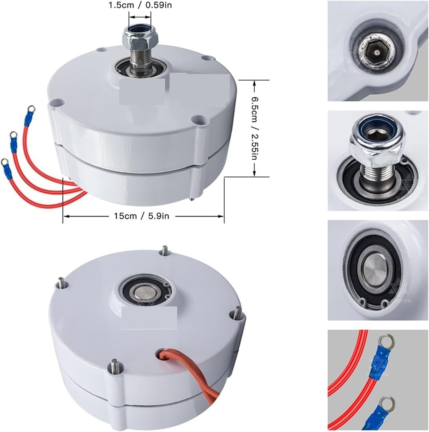 Wind Turbine Generator, Low Speed 100W AC 12V Or 24V Permanent Magnet Generator Gearless 3 Phase Alternators For Wind Water Turbine Diesel Engine for Marine, RV, Home(AC 12V)