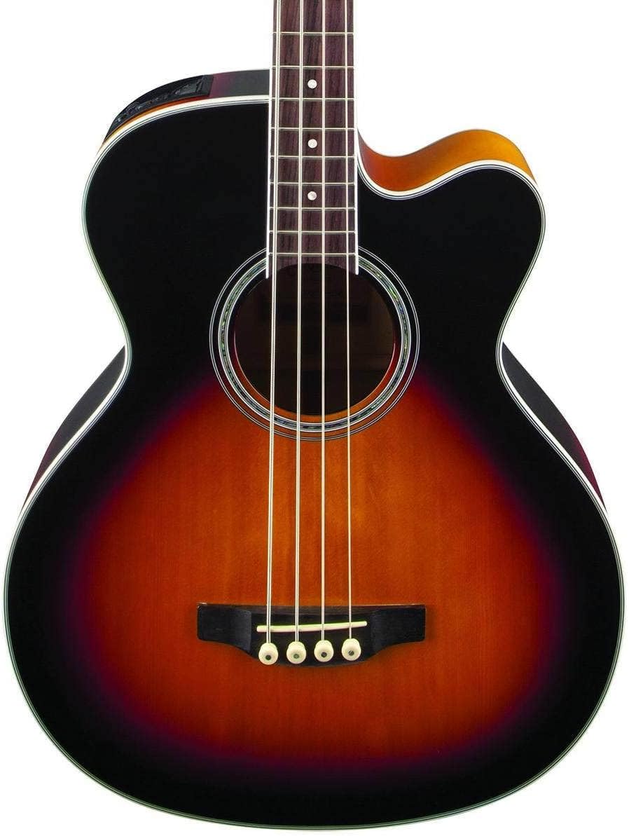 Takamine GB72CE-BSB Jumbo Acoustic Electric Bass Guitar, Black Sunburst