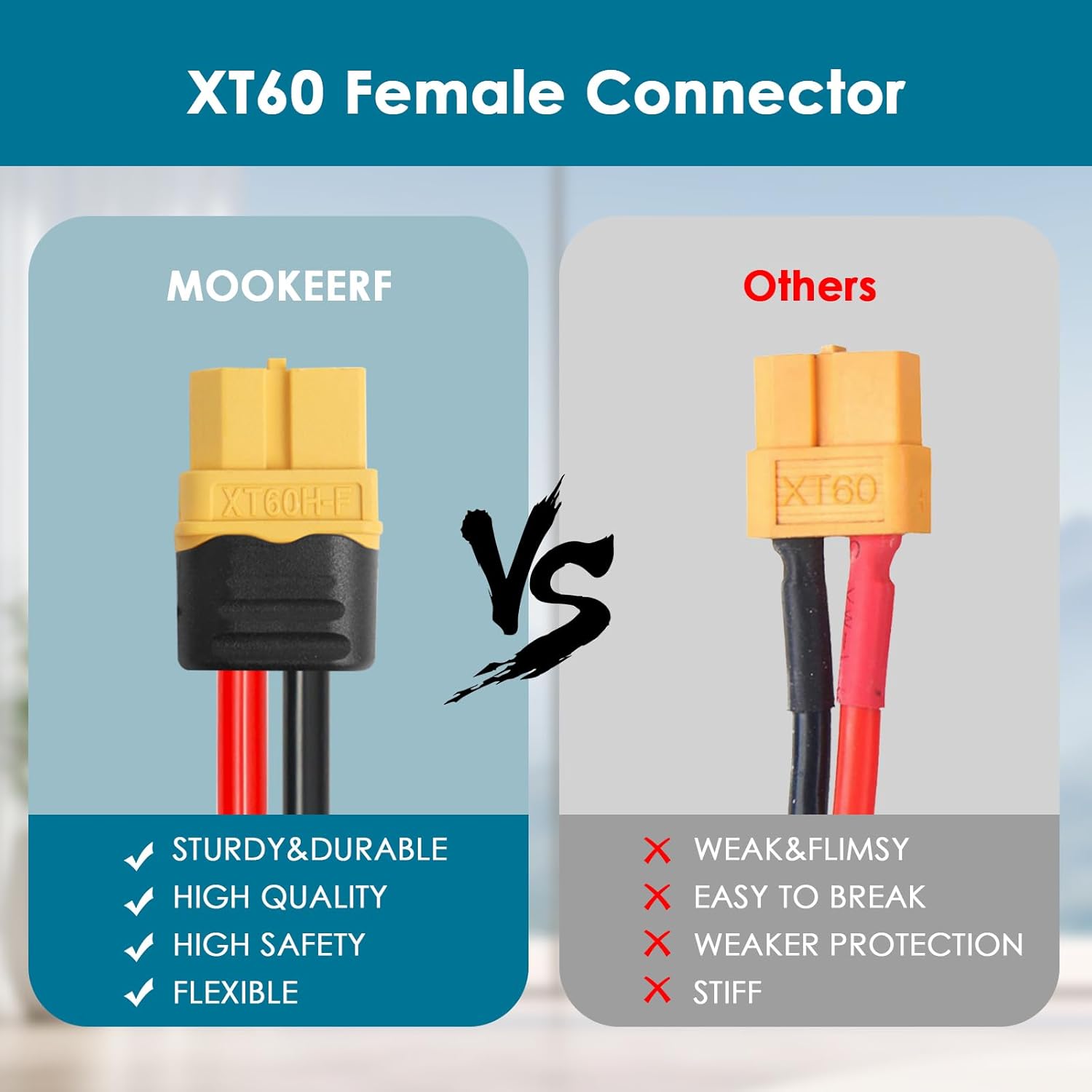 Solar to XT60 Charge Extension Cable 75FT 12AWG XT60 Solar Cable for Portable Power Station Battery Pack