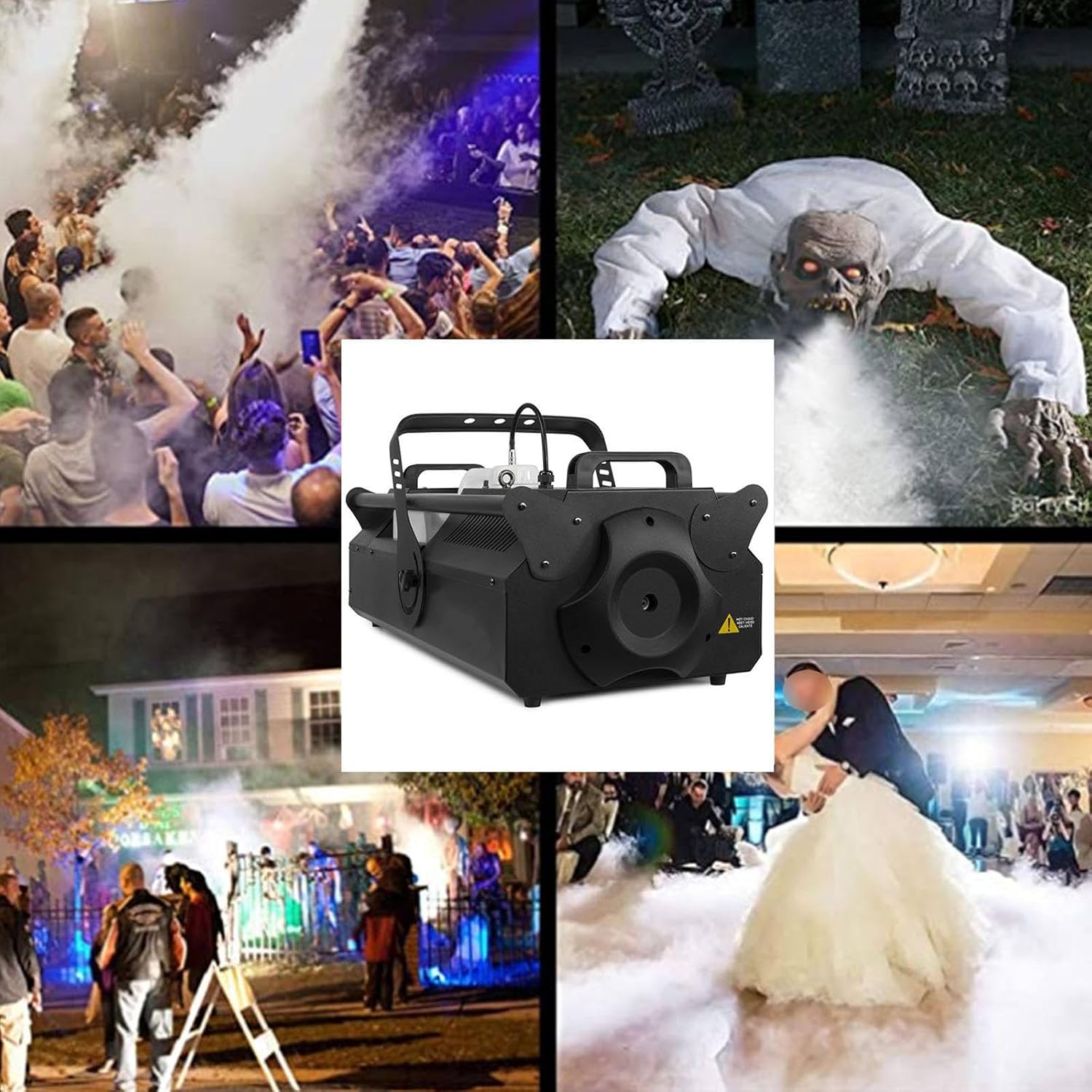 3000W Stage Fog Machine (10L Oil Drum) - LCD Opera-tion Panel + DMX512 + Remote Control, Constant Temperature Fog Machine (8-10M Spray Distance)