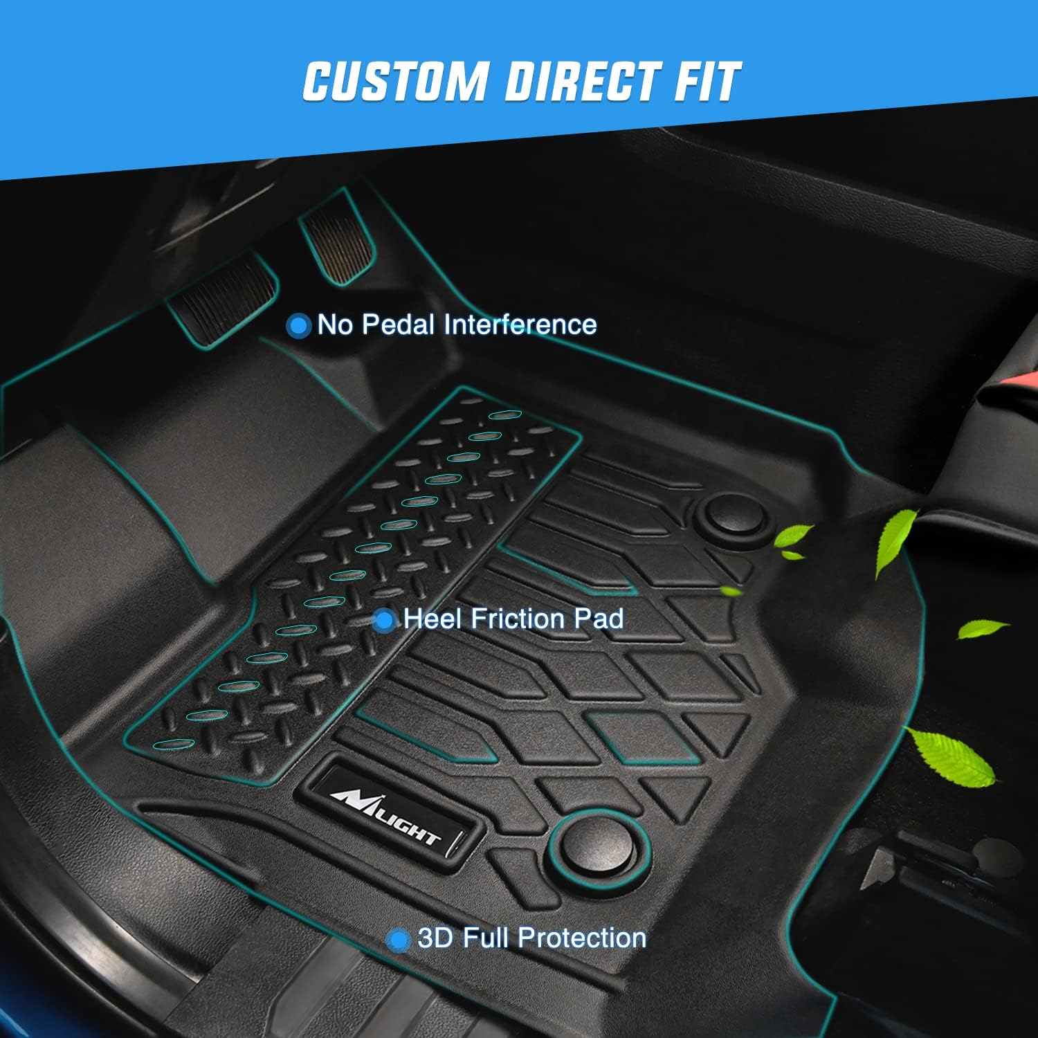 Nilight TPE Floor Mats for 2014 2015 2016 2017 2018 2019 2020 2021 2022 2023 Chevy Trax/2013-2023 Buick Encore,All Weather Custom Fit Heavy Duty Floor Liners