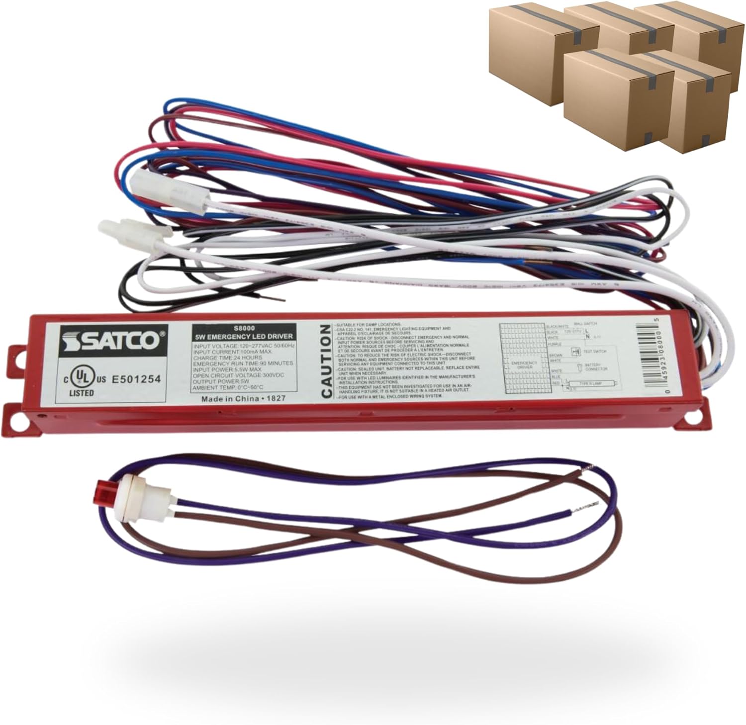 Satco 12 Pack; 10W Emergency LED Driver 10 Watt Led Emergency Driver; 120-277 Volts for Indoor Lighting for Commercial, Industrial, and Residential; Part Number S8002