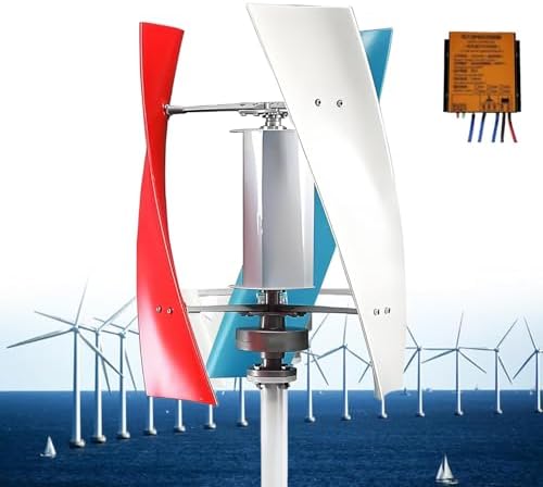 100W Vertical Wind Turbine Generator, 3-Blade Helix Maglev Design, 12V/24V Windmill with Controller for Boats, Cabins, Mobile Homes, Gazebos - Efficient Renewable Energy Solution