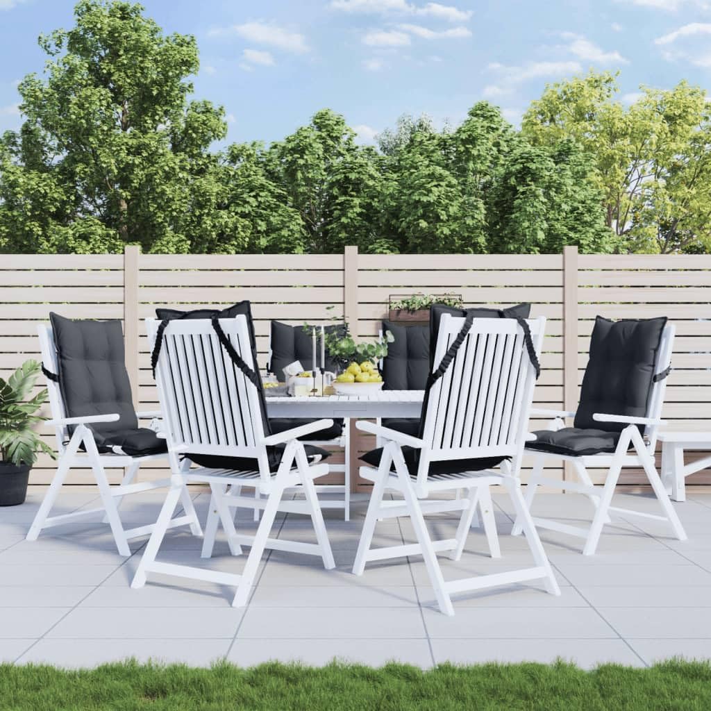 Highback Chair Cushions 6 pcs Anthracite Oxford Fabric,Highback Chair Cushions Comfortable and Durable Patio Chair Pads for Outdoor and Indoor Use Patio Furniture Decor, Furniture Accessories