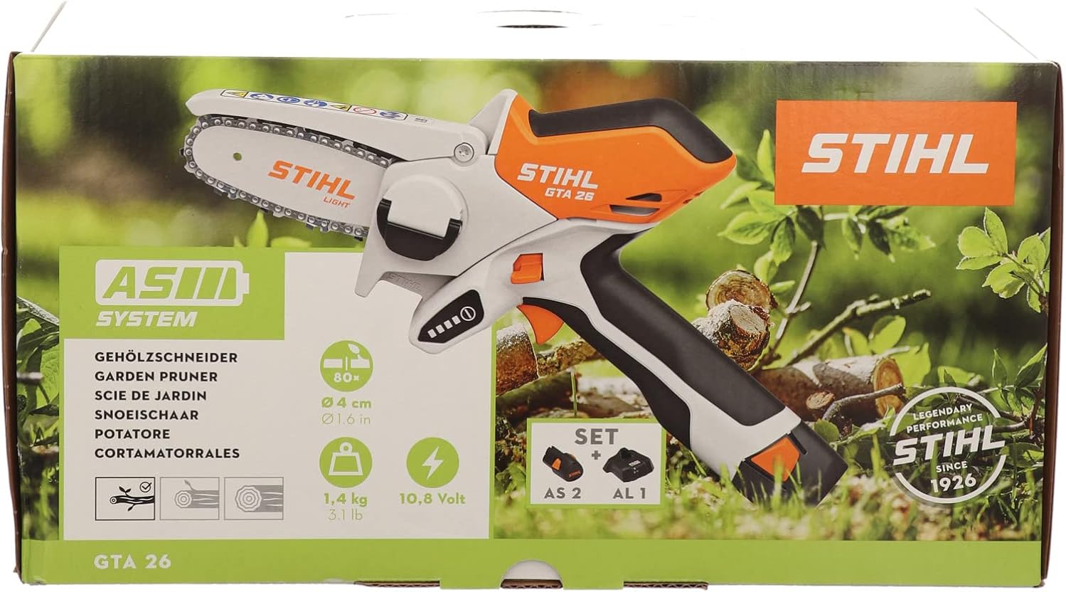 Stihl GTA 26 Wood Cutter with AS 2 Battery and Charger AL 1, Battery Operated