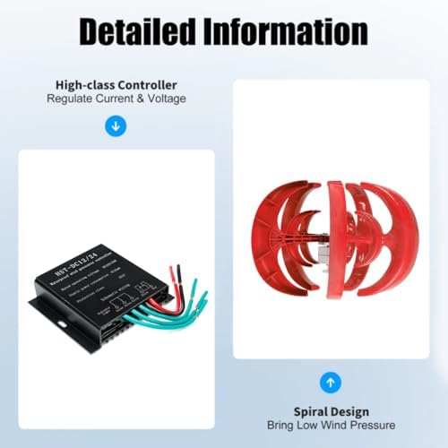 9000W Vertical Wind Turbine Generator Kit for Home & Marine – 48V/24V/12V 3 Phase AC Permanent Magnet with Controller, Ideal for Garden, Boat & Off-Grid Power Solutions