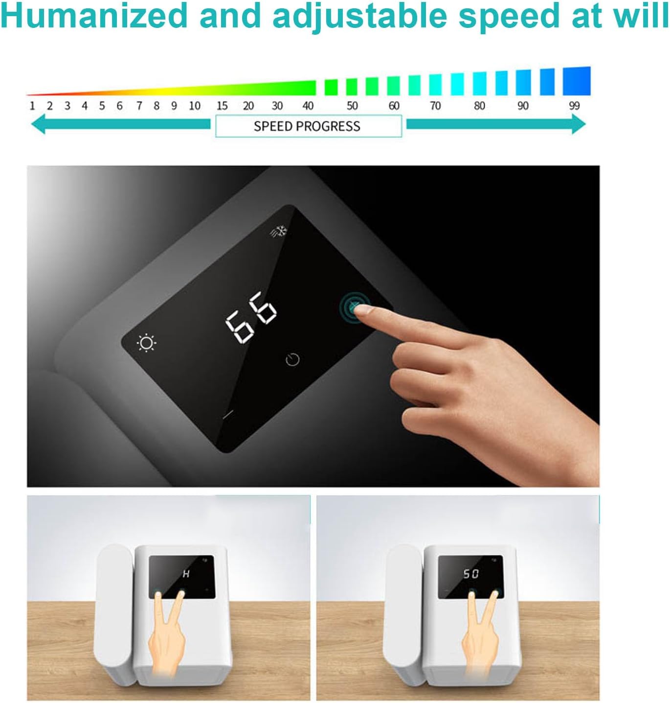 Portable Air Conditioner Fan with 7 Color LED Lights, 1000ml Water Tank, USB Type-C, 99- Control, Mini Evaporative Cooler for Room, Office, Home