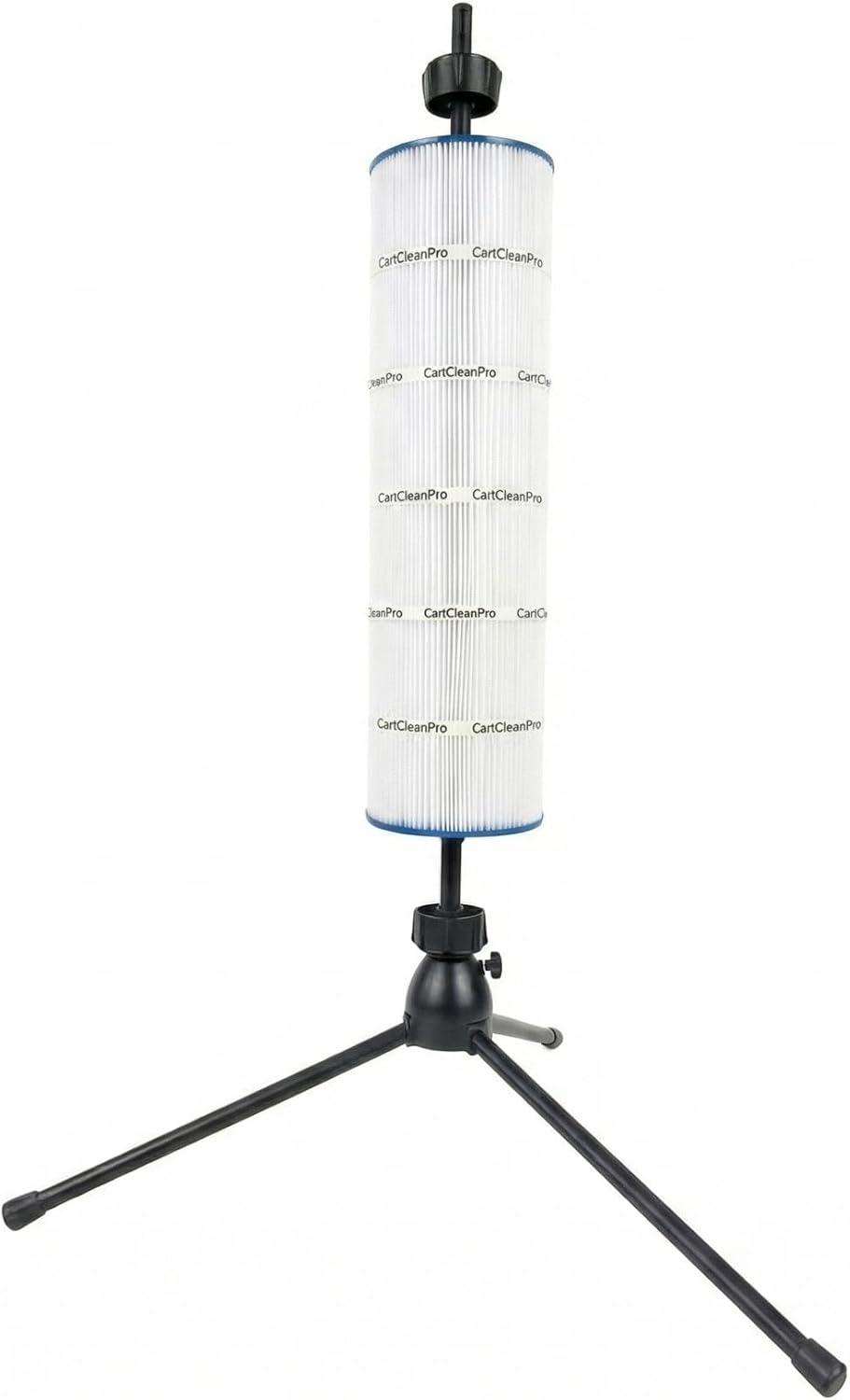 Rotating Pool Filter Cleaning Stand PRO – Ergonomic Metal Tripod Station with Spin-Finity Technology & Spray Nozzle – Fits 3