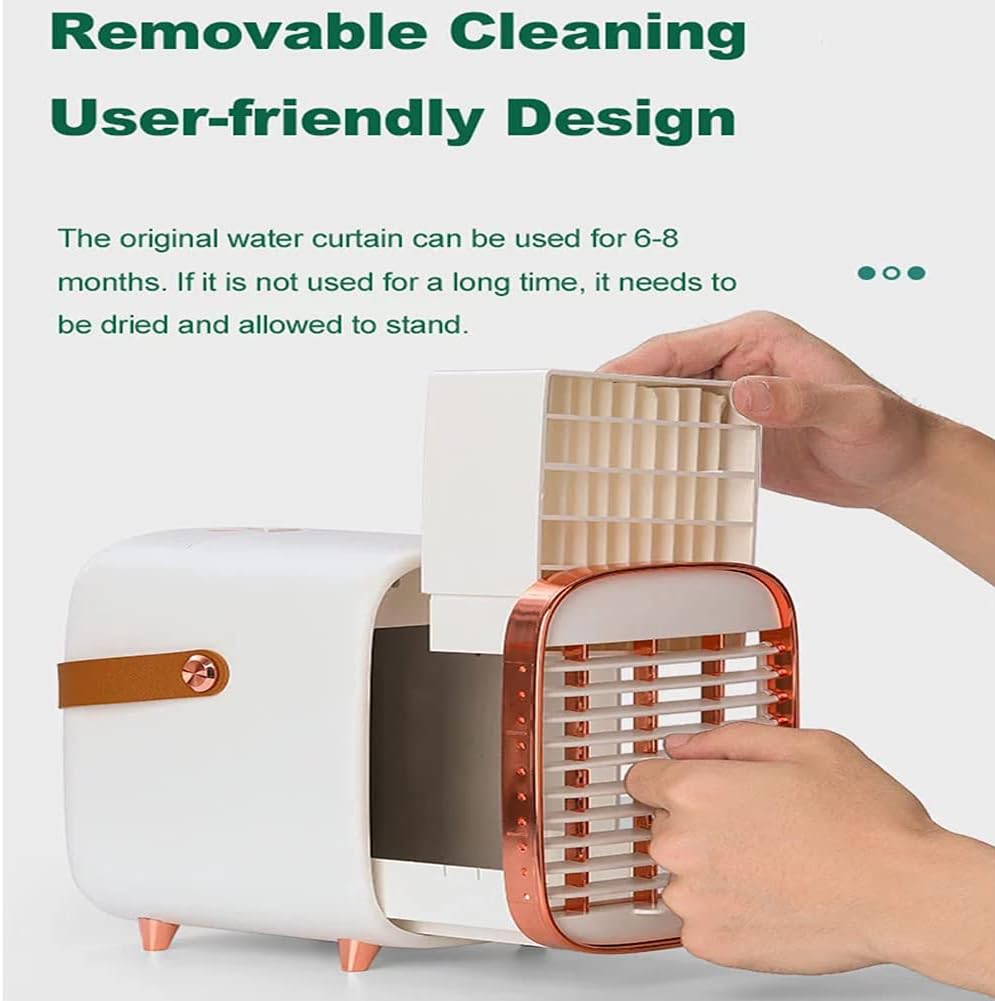 Portable Air Conditioner, 3 In 1 Evaporative Cooler, Mini Silent Design, Usb Rechargeable Fan, Home Office Dual Use (Green)