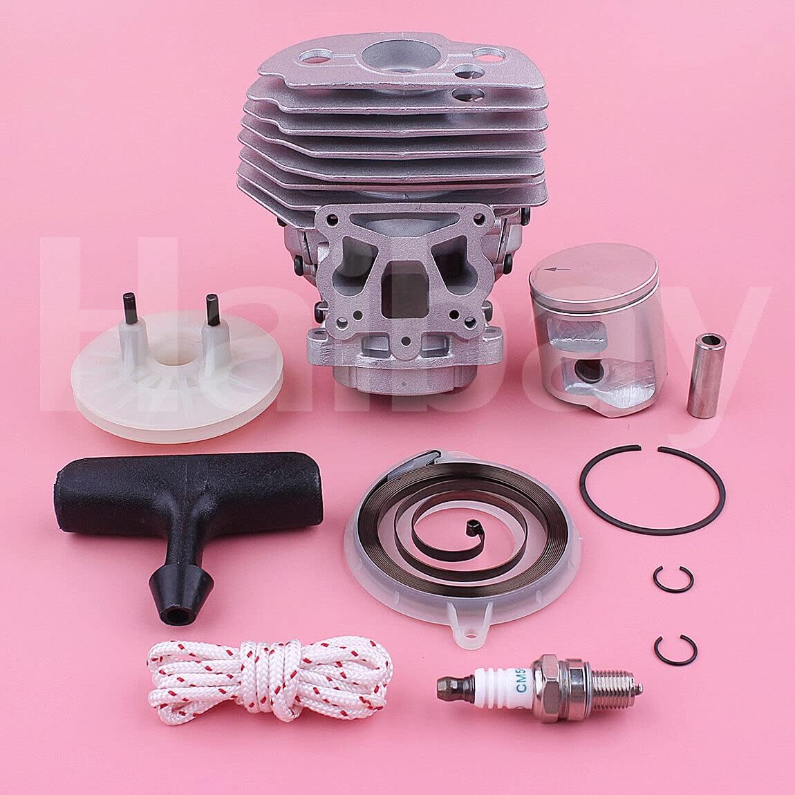 Replacement Spare Part for Chainsaw 43mm Cylinder Piston Kit for Husquarna 545 550 550XP Recoil Pully Spring Rope