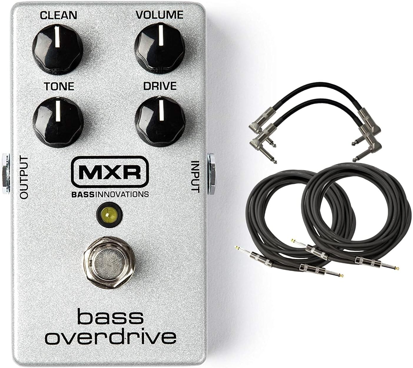 MXR M89 Bass Overdrive Pedal with Volume, Tone, Drive and Clean Controls with 2 Path Cable and 2 Instrument Cable