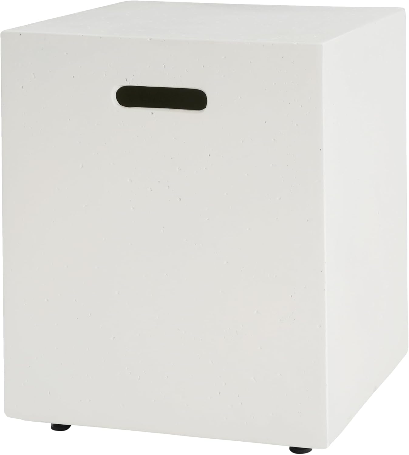 16x20 Inch White Propane Tank Cover with Side Table, Lightweight Concrete Fire Pit Holder for Outdoor Patio, Multi-Functional Gas Cylinder Enclosure for Backyard Garden Deck, Only Table - N090W